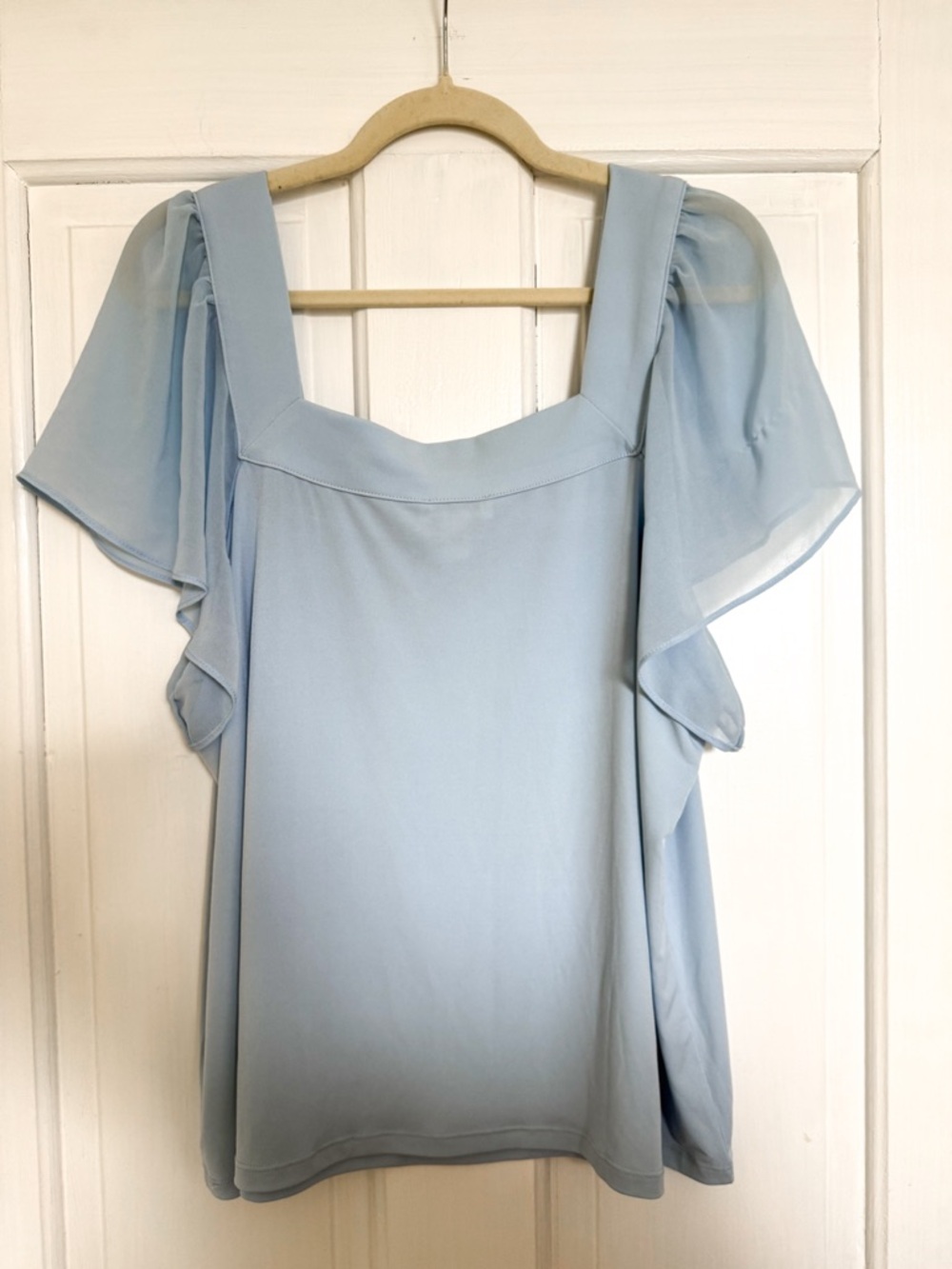 Calvin Klein Flutter Sleeve Square Neck Top - Picture 7 of 7
